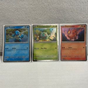 Pokémon Scarlet & Violet 151 Promo Cards Squirtle, Bulbasaur & Charmander